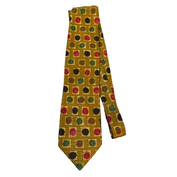 Ermenegildo Zenga Men’s Multicolor  Geometric Circles 100% Silk 4” Italian EUC - Picture 8 of 8